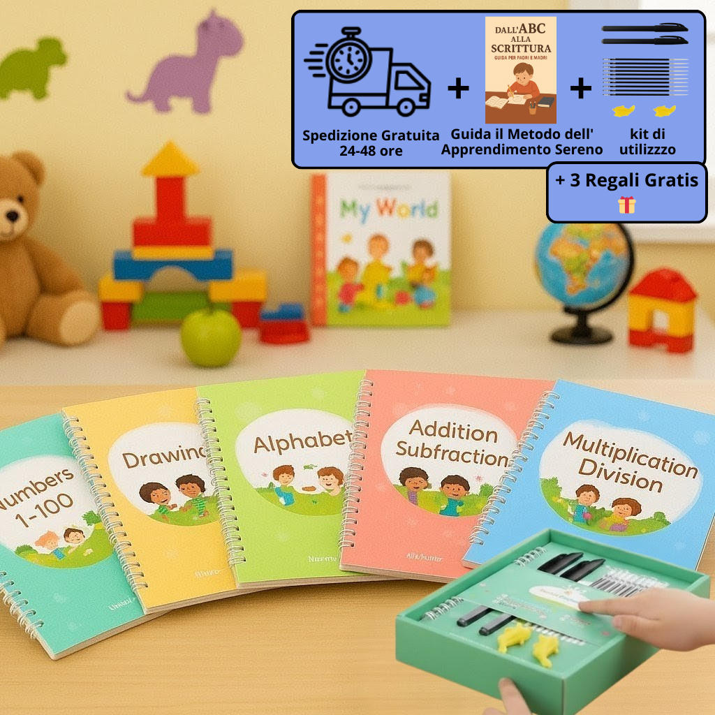 Learnjoytoy™ Magic Letter Adventure books: 5 libri per imparare a scrivere con la Magia 🪄
