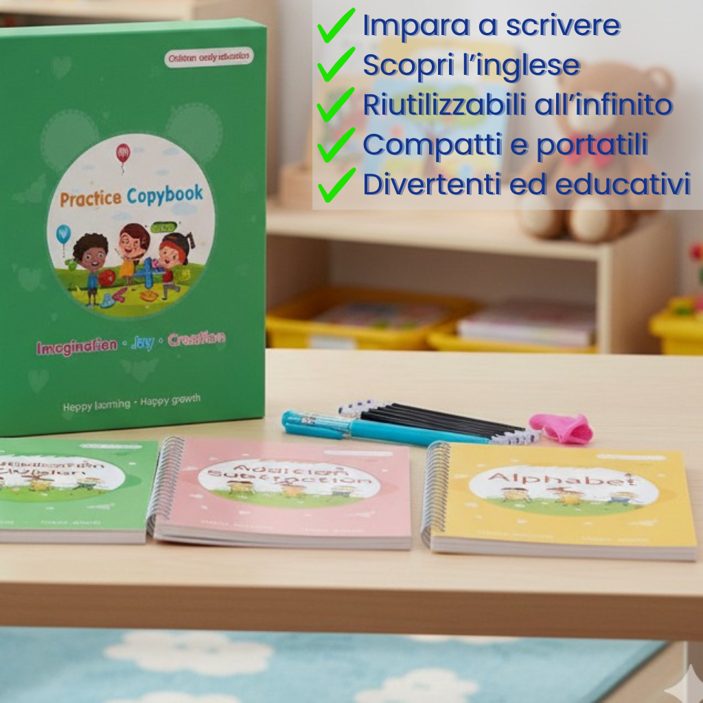 Learnjoytoy™ Magic Letter Adventure books: 5 libri per imparare a scrivere con la Magia 🪄